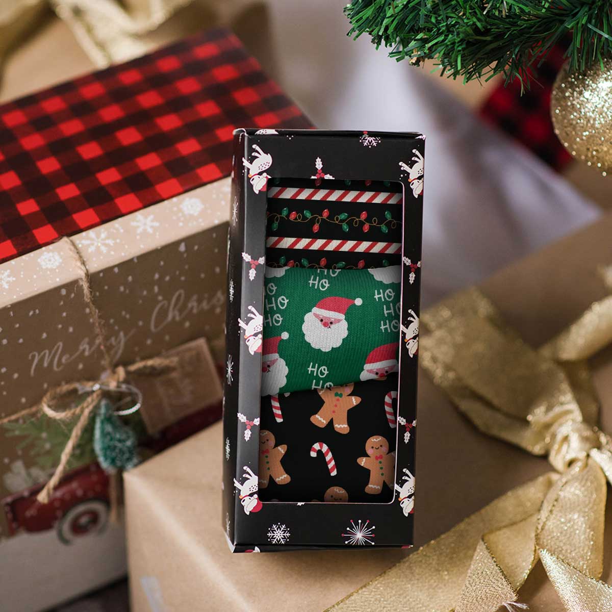 Candy Cane, Gingerbread Man & Santa | Holiday 3 - Pack Gift Sets | Quarter Crew Bamboo Socks
