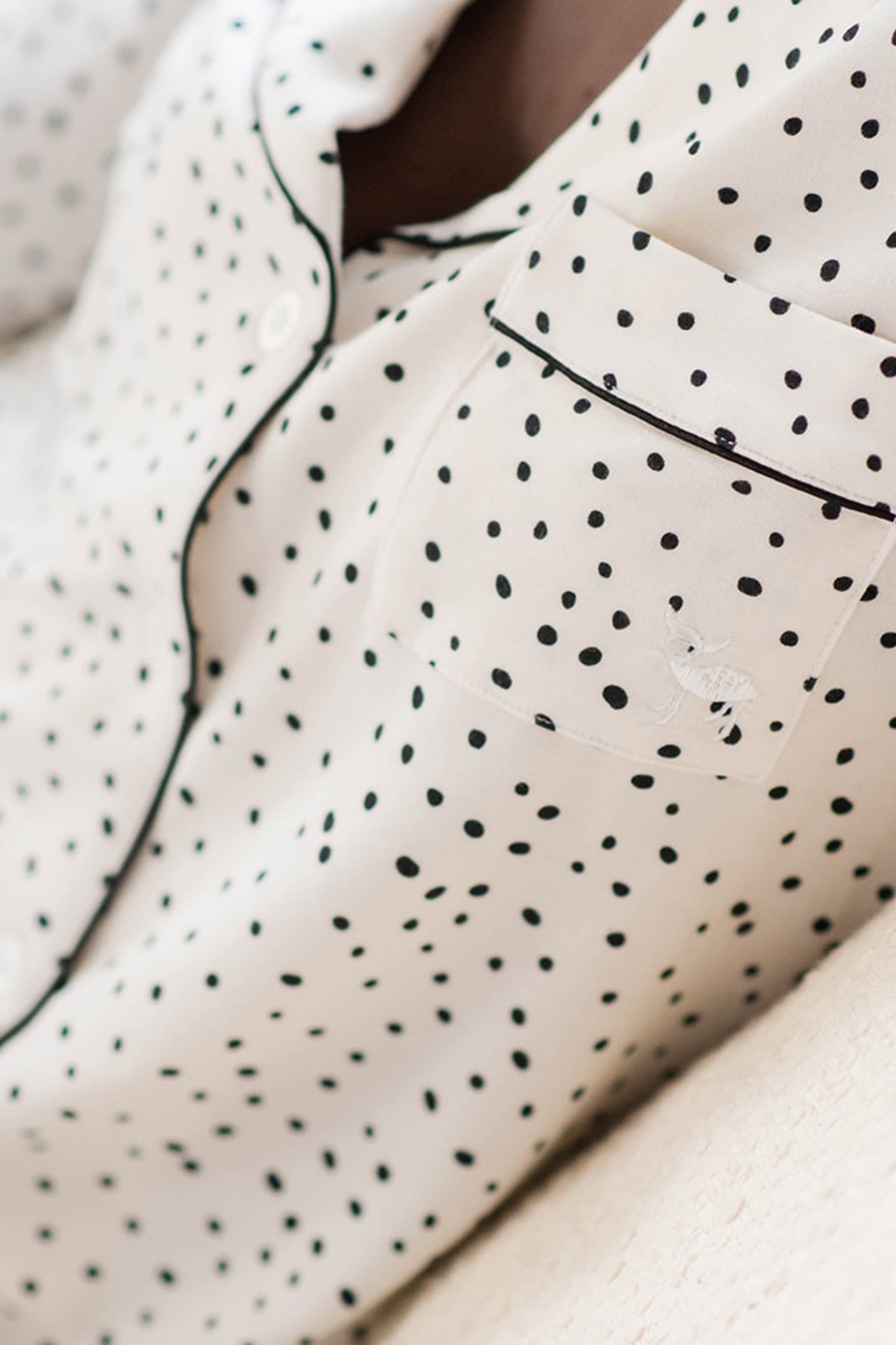 Gracie Sleep Dress | Cloud with Black Dots