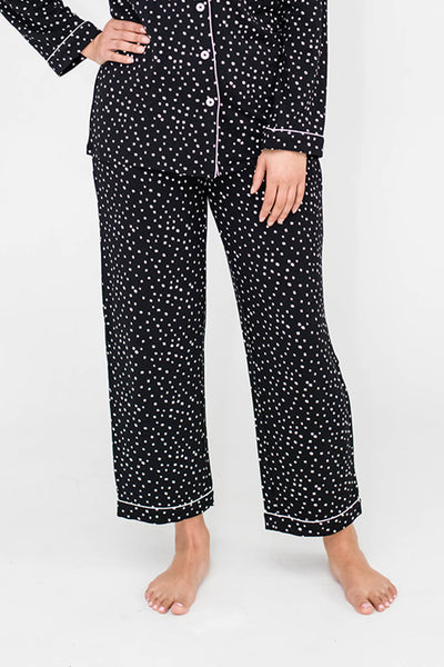 Just Love Silky Soft Women's Pajama Pants - Stretchy Sleepwear for a Great  Night's Rest (Black With White Dots, Small) 