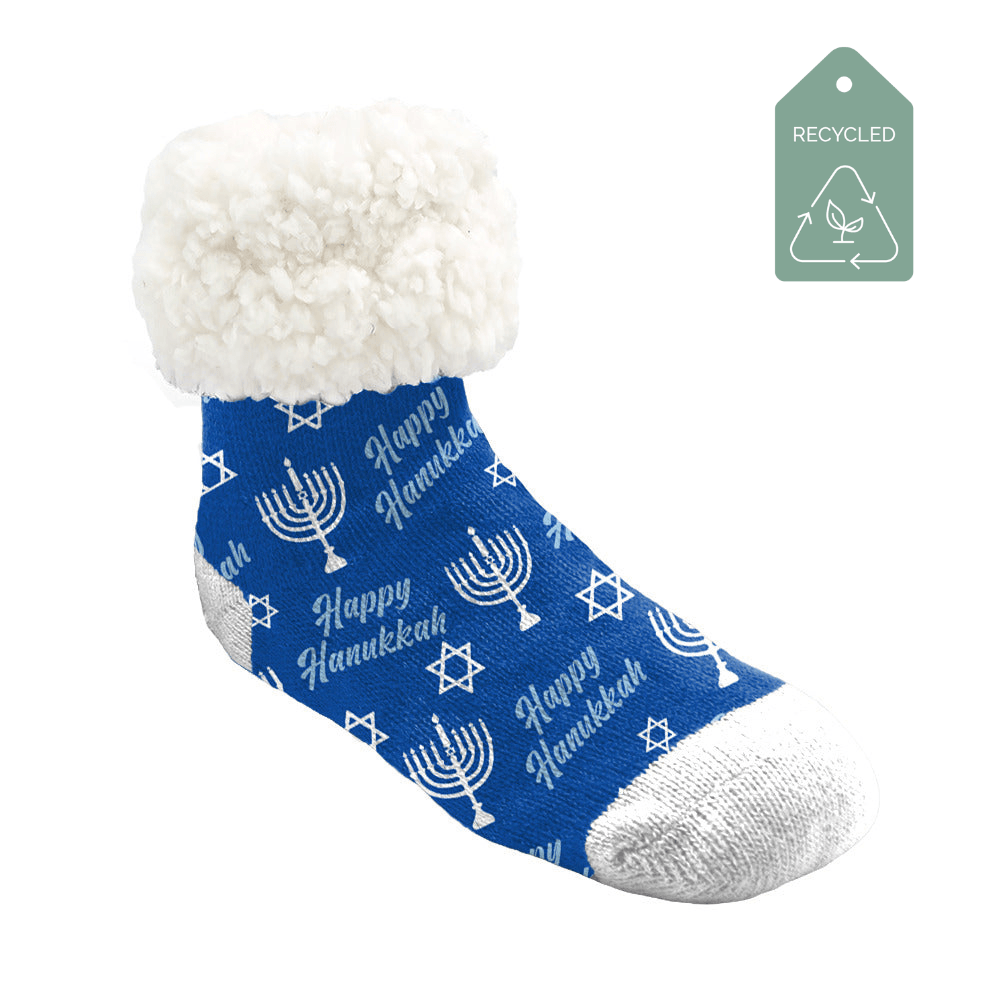 Hanukkah Menorah - Kids & Toddler Recycled Slipper Socks
