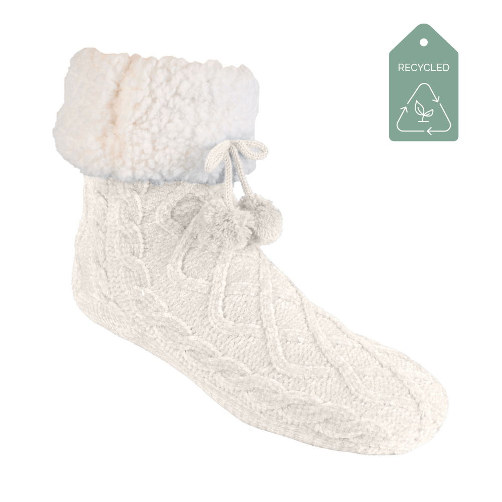 Chenille Knit Cloud - Recycled Slipper Socks