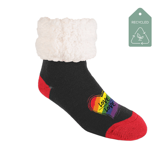 Love is Love Heart Patch - Recycled Slipper Socks